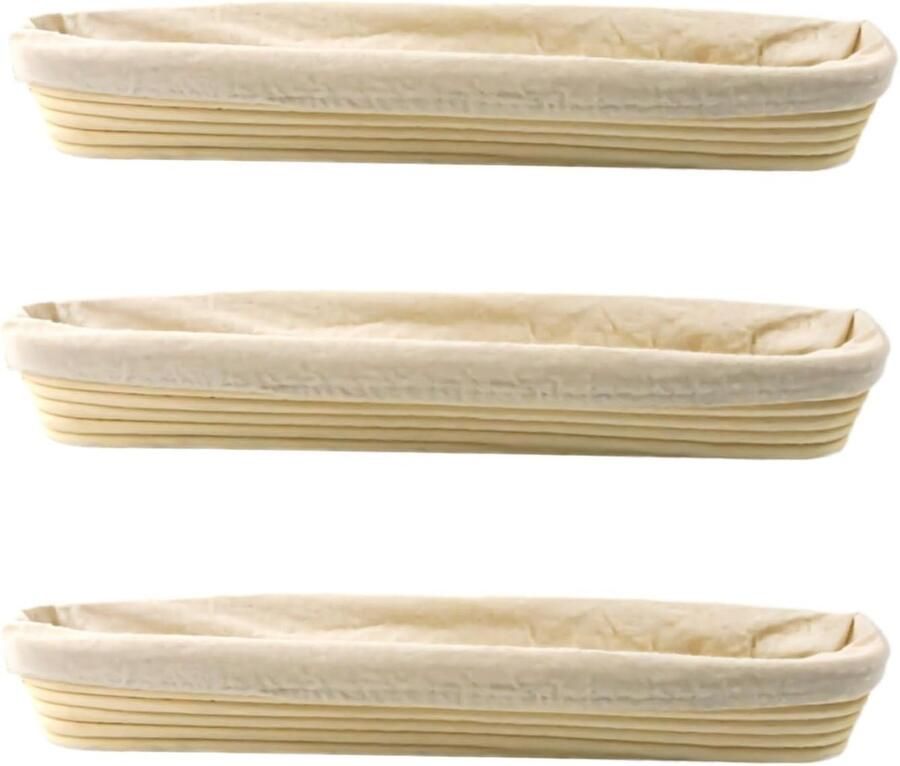 Rijsmanden Set Brood Manden Zuurdesem Brood Maken Natuurlijk Rotan Materiaal 40 x 9 x 5 cm