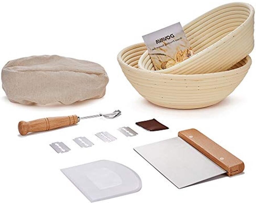 Rijsmanden Set Broodmandjes Bakken Brood Bakken Handgemaakt Natuurlijk Rotan 25 cm Diameter Natuurlijk Rotan