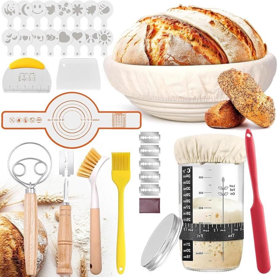 Rijsmandje Brood Banneton Broodbak Brood Bakken Rond Ontwerp 25 cm Niet gespecificeerd