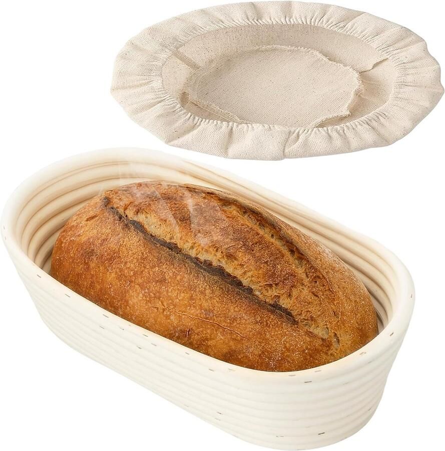 Rijsmandje Ovaal Gistkorf Rotan Broodbakken Handgemaakt Indonesisch Rotan 35x15x8 cm Bruin