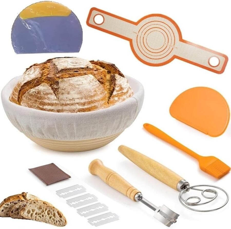 Rijsmandjes Brood Bakken Brood Mandenset Zelf Brood Maken Compleet Bakgereedschap 25 x 23 x 13 cm