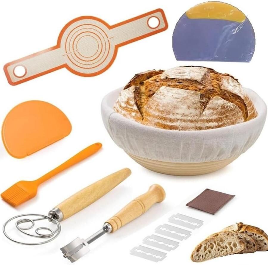 Rijsmandjes Brood Bakken Brood Mandenset Zelf Brood Maken Compleet Bakgereedschap 25 x 23 x 13 cm