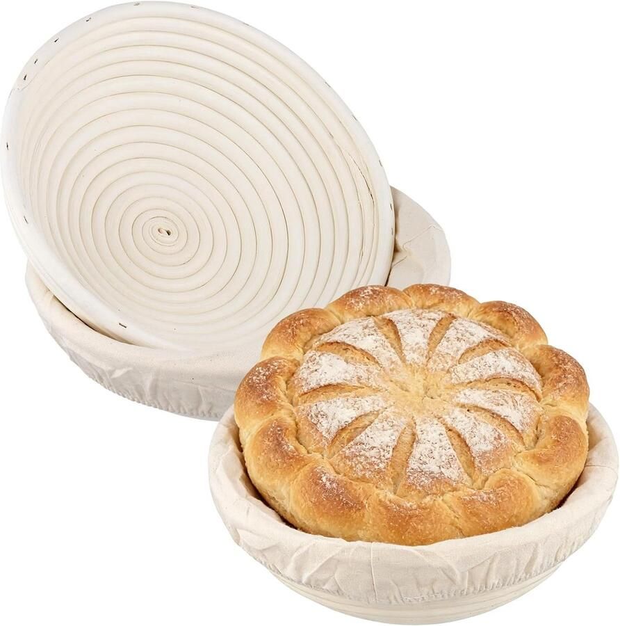 Rijsmandjes Brood Bakken Broodvormen Gisting Professioneel Brood Maken Handgemaakt Rotan Vlechtwerk 23 cm Diameter Naturel