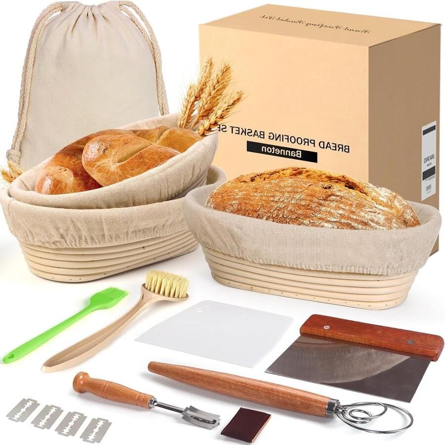 Rijsmandjes Brood Bakken Zuurdesem Mandjes Brood Rijzen Handgemaakt Vakmanschap 9 10 11 Inch Kunststof Rotan