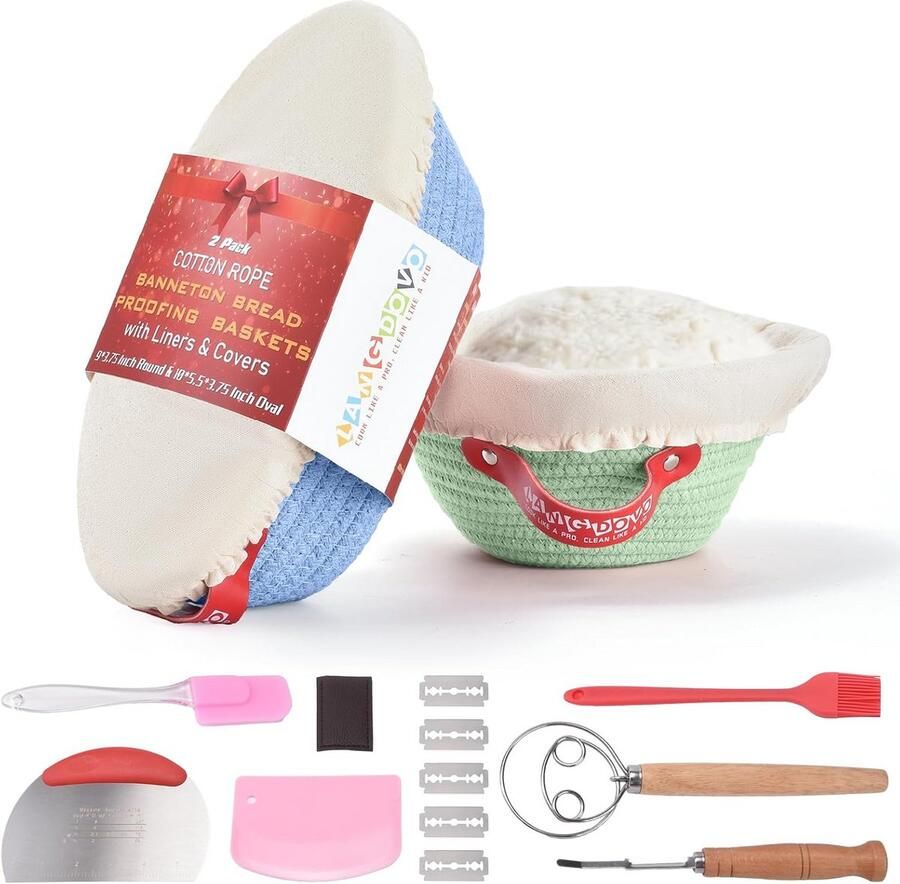 Rijsmandjes Brood Bakken Zuurdesem Starter Kit Ambachtelijk Brood Maken Ademend Katoen Materiaal Rond & Ovaal