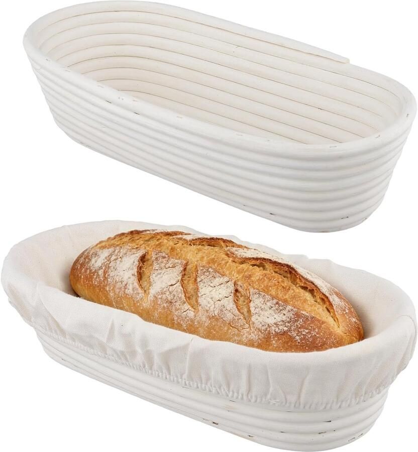 Rijsmandjes Brood Bakmandjes Deeg Brood Bakken Natuurlijk Rotan Materiaal 35x15x8cm Naturel