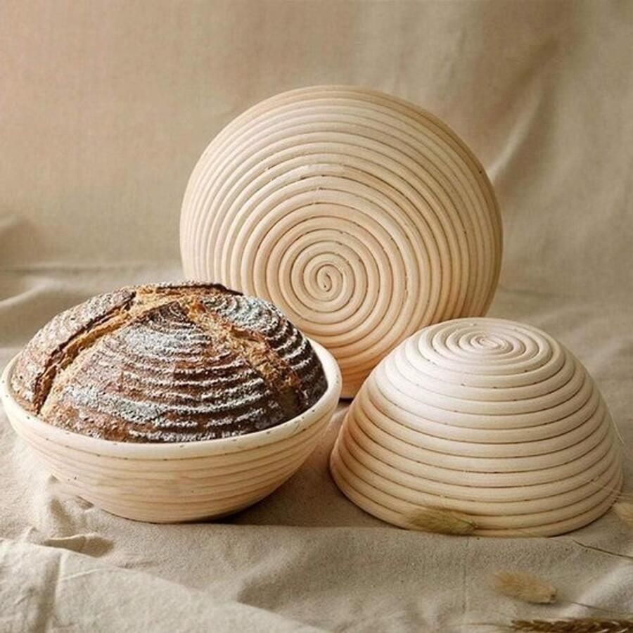 Rijsmandjes Brood Banneton Brotform Brood Bakken Natuurlijk Rotan Materiaal 13CM Rond Rood