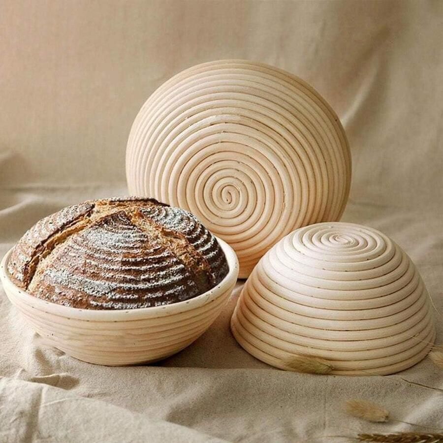 Rijsmandjes Brood Banneton Brotform Brood Bakken Natuurlijk Rotan Materiaal 13CM Rond Rood