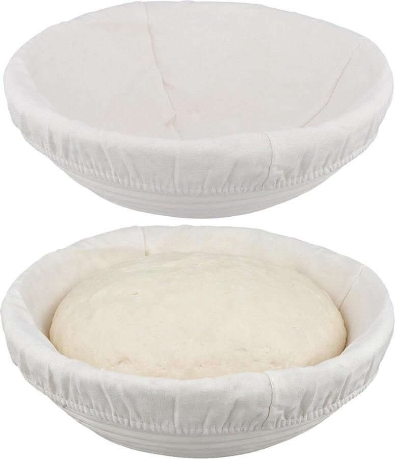 Rijsmandjes Brood Banneton Mand Zuurdesem Bakken Natuurlijk Riet 25 cm Beige