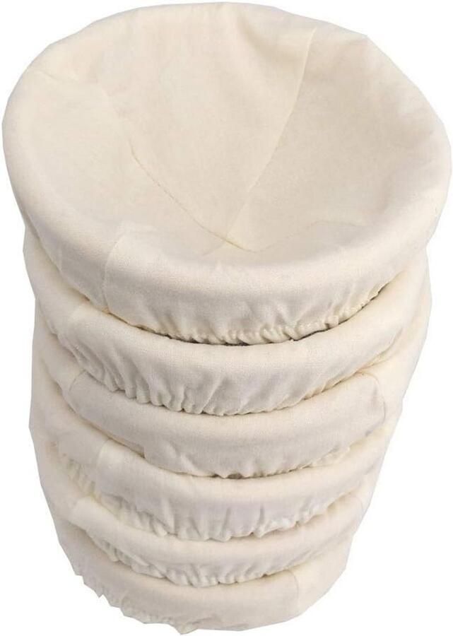 Rijsmandjes Brood Banneton Set Ambachtelijk Bakken Natuurlijk Rotan Materiaal 6 Stuks 13cm Natuurlijk