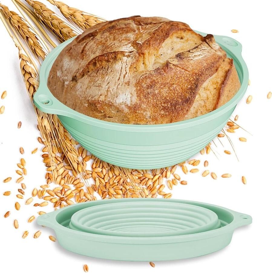 Rijsmandjes Brood Banneton Sourdough Brood Bakken Inclusief Staalringen 9 Inch Rond Natuurlijk