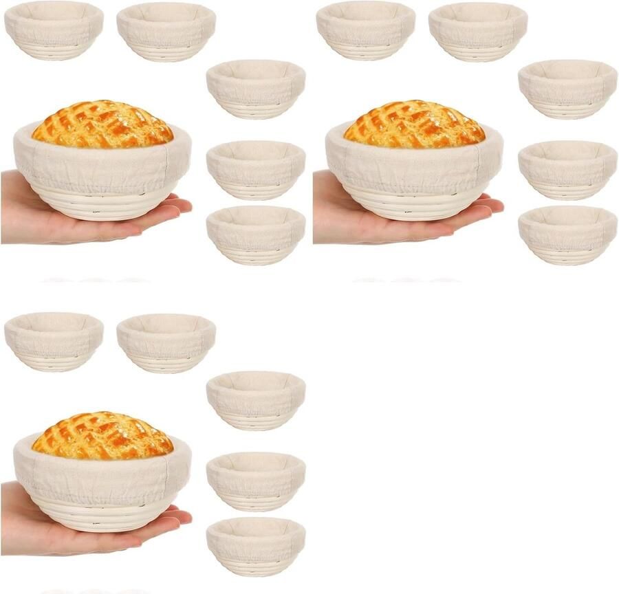 Rijsmandjes Brood Deeg Manden Zuurdesem Bakken Verwijderbare Voering 5 Inch Diameter Natuurlijk