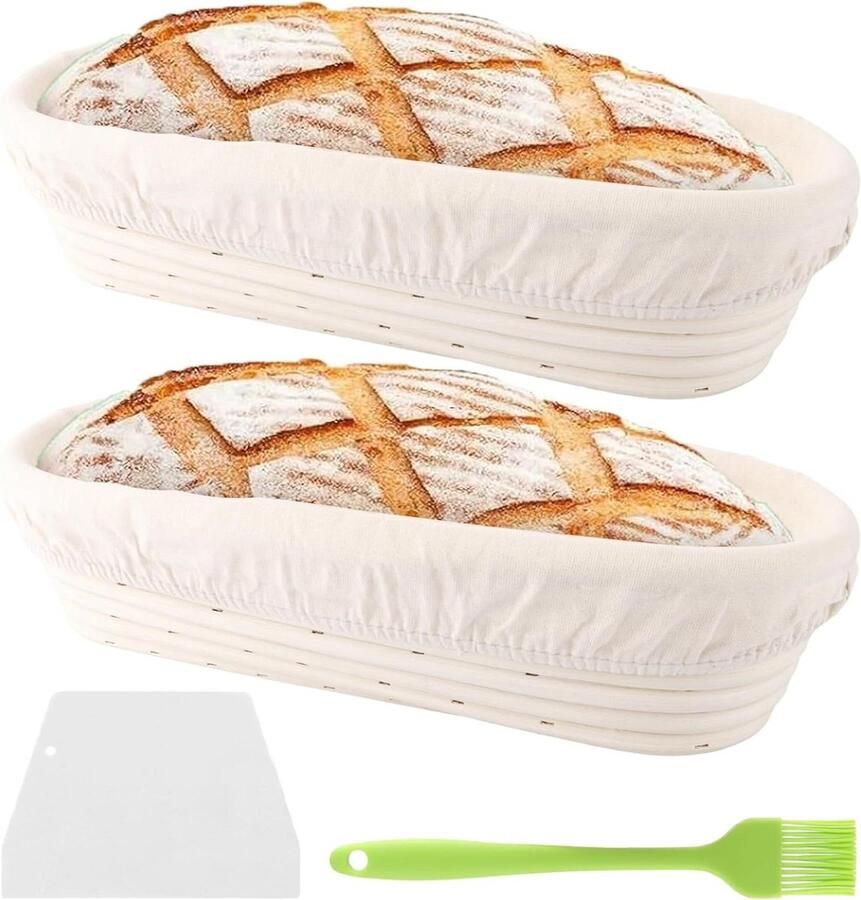 Rijsmandjes Brood Gistmand Ovalen Broodbakken Thuis Natuurlijk Rotan Materiaal 35 cm Bruin