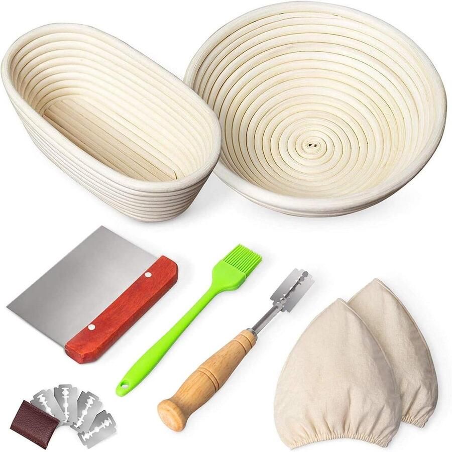 Rijsmandjes Brood Maken Banneton manden Zuurdesem Brood Bakken Natuurlijk Rotan Materiaal 22 en 25 cm