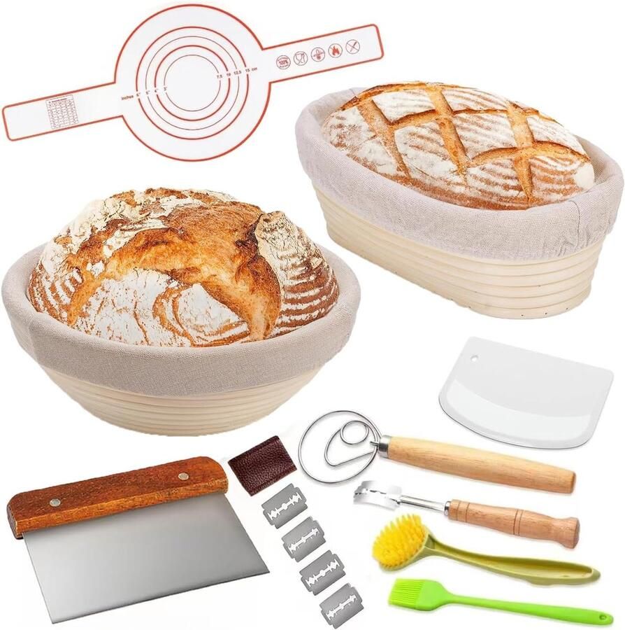 Rijsmandjes Set Broodbak Accessoires Brood Bakken Natuurlijk Rotan Materiaal 2 Maten Beige