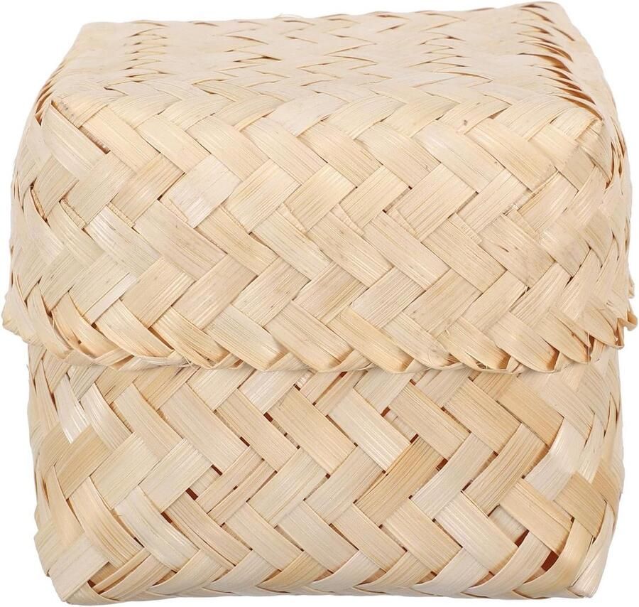 Rijst Stoommandje Bamboe Mandje Gezond Koken Effectieve Stoomcirculatie 11x11x11 cm Bruin
