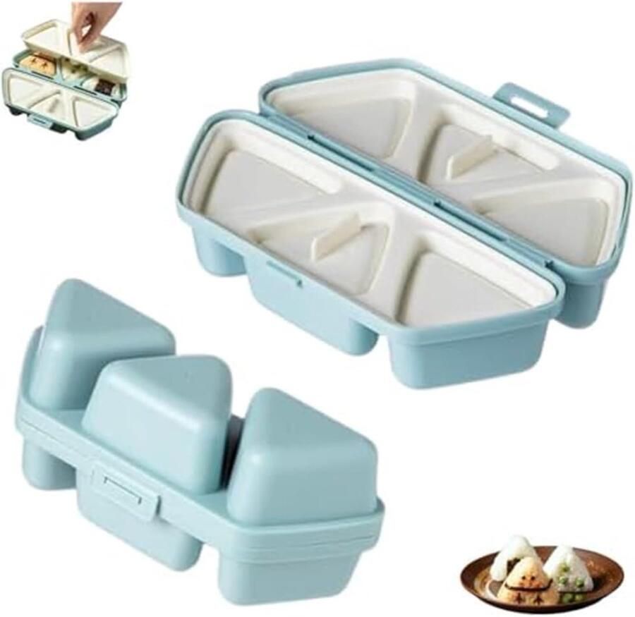 Rijstbal Maken Sushi Vorm Keuken Gadget 6 Holtes Tegelijk 21x14x4cm Blauw