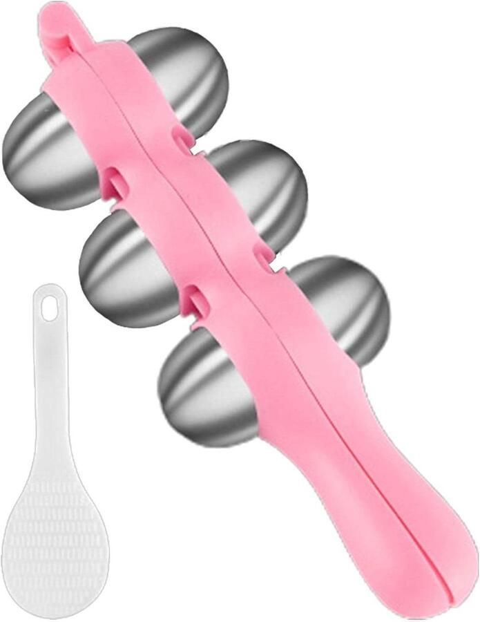 Rijstbal Maker Sushi Mold Rijstballen Maken Roestvrij Staal 18 x 6.5 x 3 cm Roze