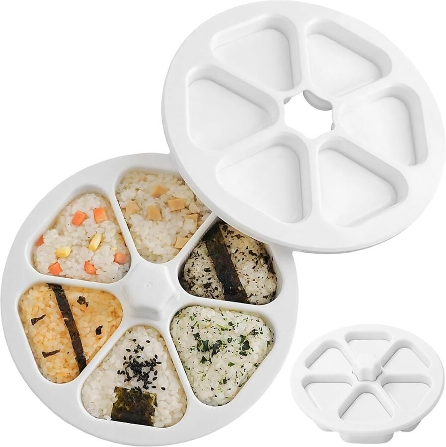 Rijstbal Mal Sushi Maker Snelle Maaltijden 6-in-1 Set 20 x 6.5 cm Wit