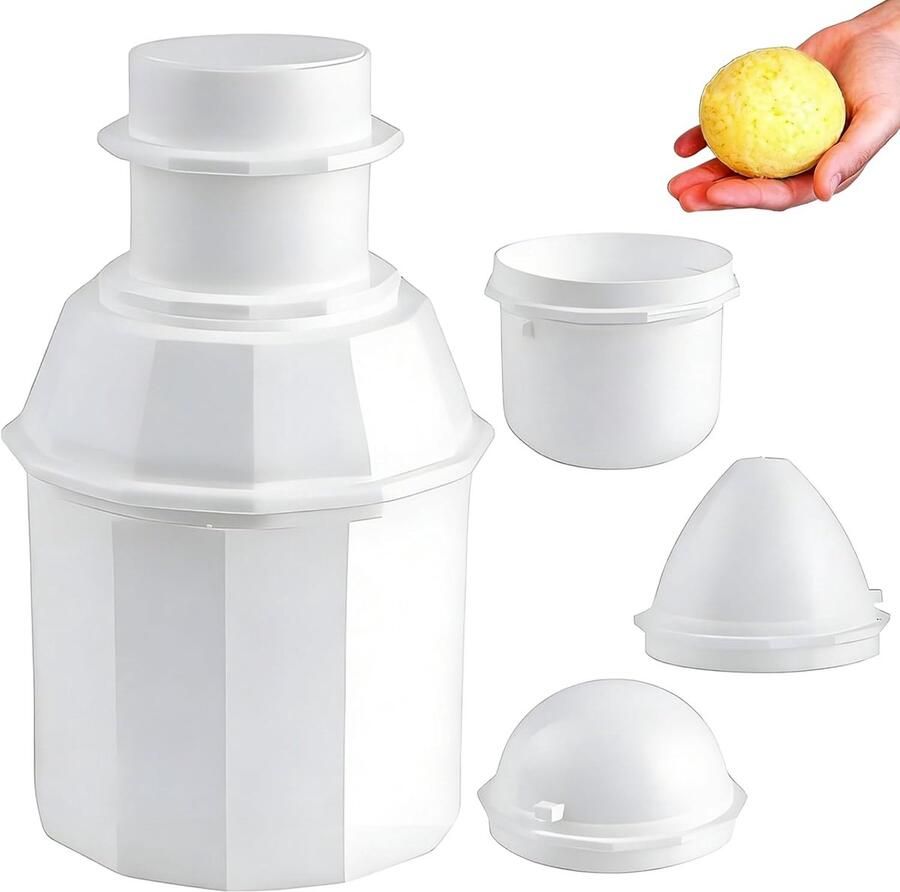 Rijstbal Vorm Onigiri Maker Zelf Eten Maken 4 Delige Set 6.5 cm Wit
