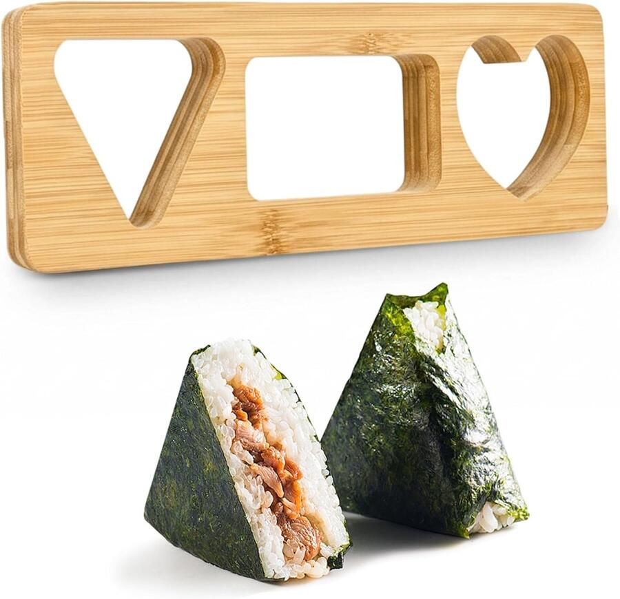 Rijstbal Vorm Sushi Maker Thuis Koken Drie Vormen 30x10x2.5 cm Houtkleur