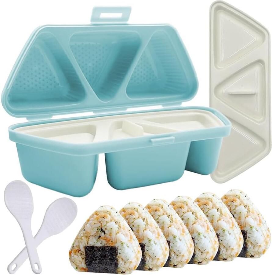Rijstbal Vorm Sushi Vorm Zelf Rijstballen Maken Inclusief Rijstlepels 2 Stuks Set Blauw