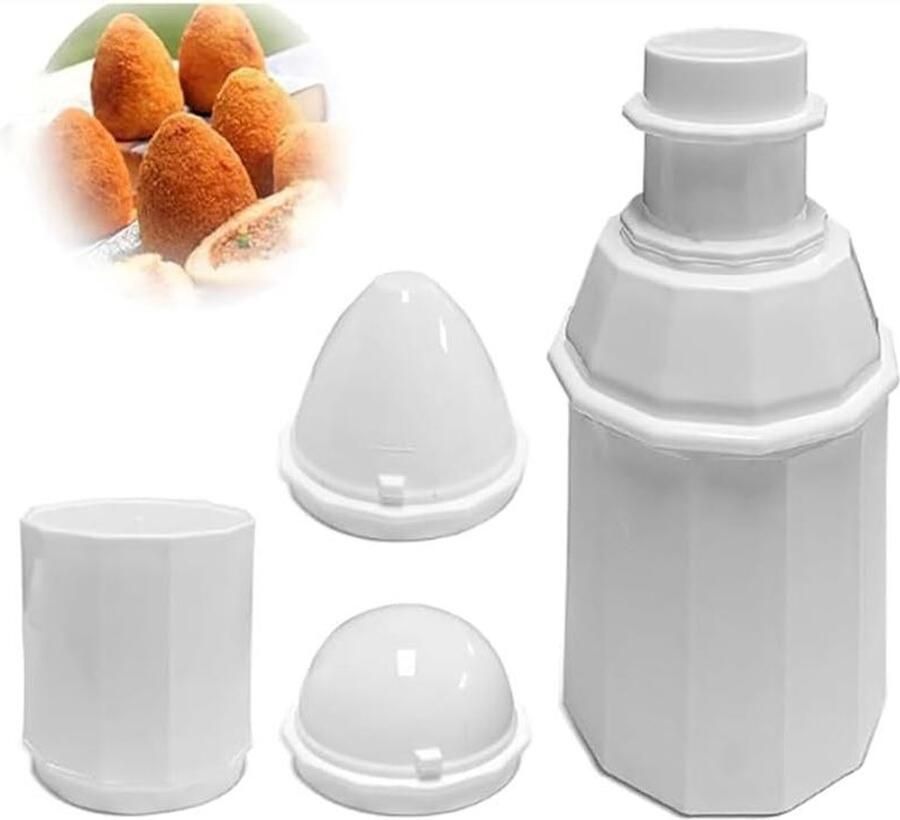 Rijstbal Vormset Keuken Accessoires Creatief Koken 3-in-1 Ontwerp 4 Stuks Wit