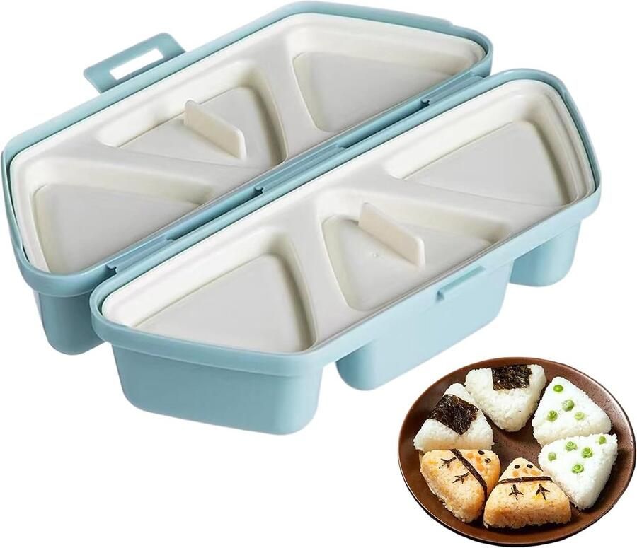 Rijstbalvorm Sushi Maker Maaltijdvoorbereiding Opvouwbaar 6 Holtes 22.5 x 10.4 cm Hemelsblauw