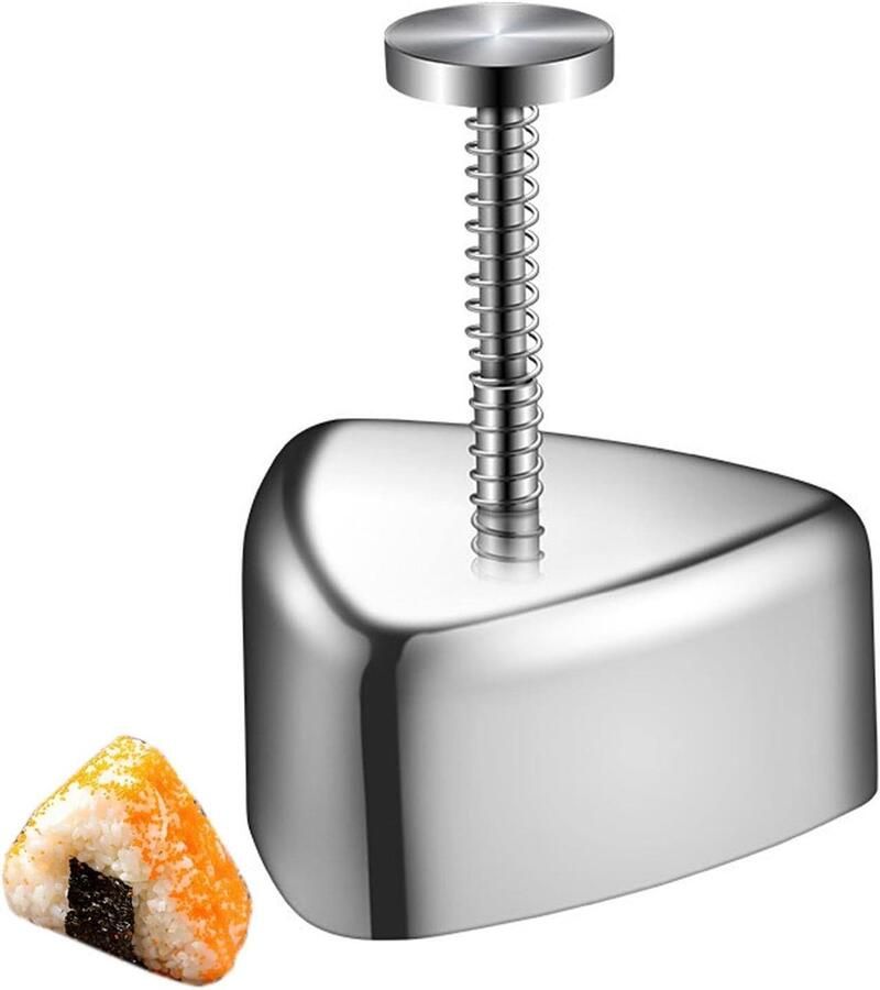 Rijstballetjesvorm Onigiri maker Maak rijsthapjes Roestvrij staal Klassieke driehoek Zilverkleurig