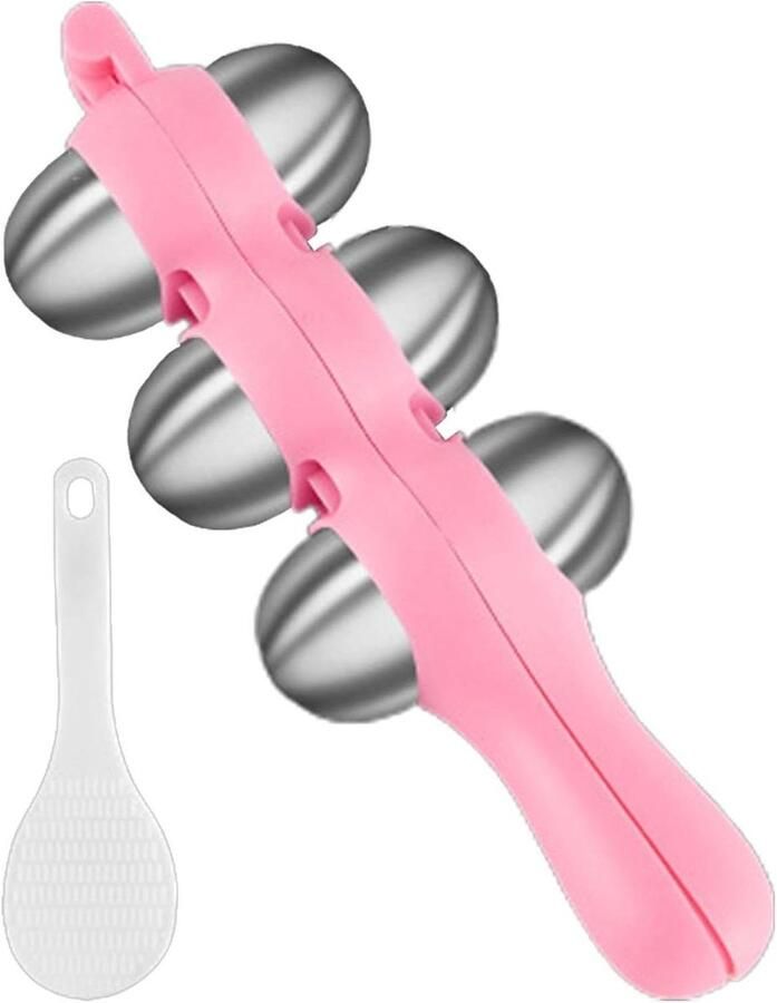 Rijstbalvorm Sushi Maker Zelf Sushi Maken Roestvrij Staal 18.7 cm Roze