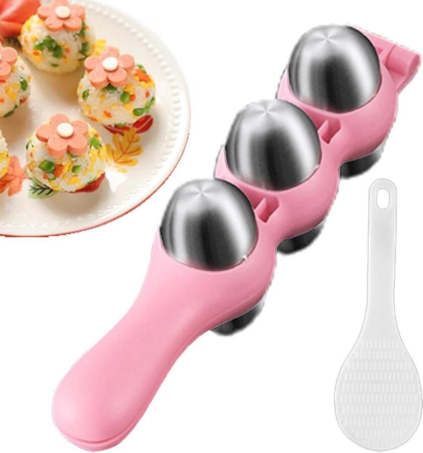 Rijstbalvorm Set Onigiri Maker Sushi Maken Roestvrij Staal 18 cm Geel