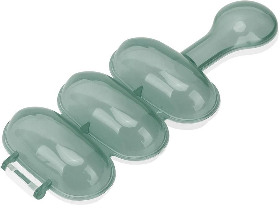 Rijstbalvorm Sushi Maker Lunch Maken Drie Compartimenten 17 x 7 cm Groen