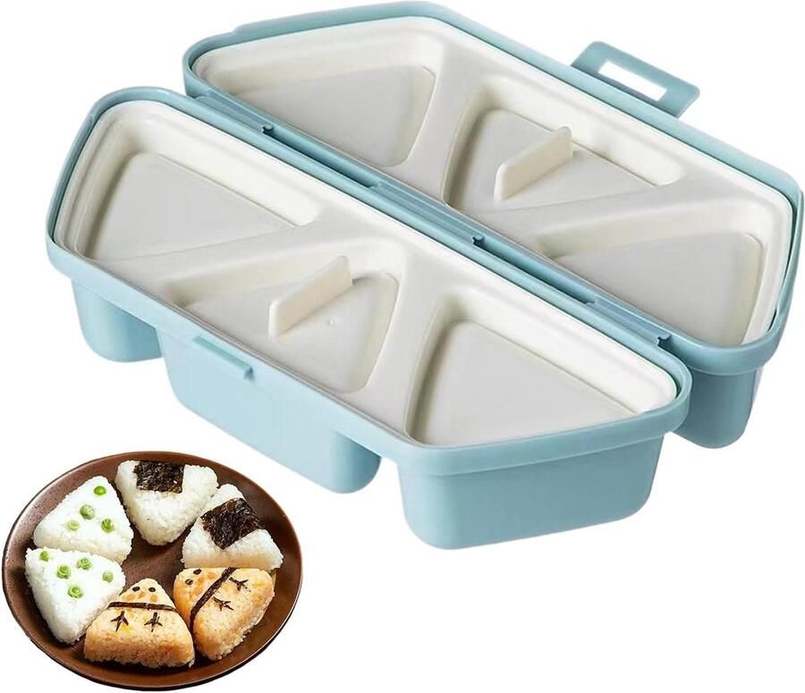Rijstbalvorm Sushi maker Maak snacks 6-in-1 ontwerp 22.5x10.4x10.4 cm Hemelsblauw