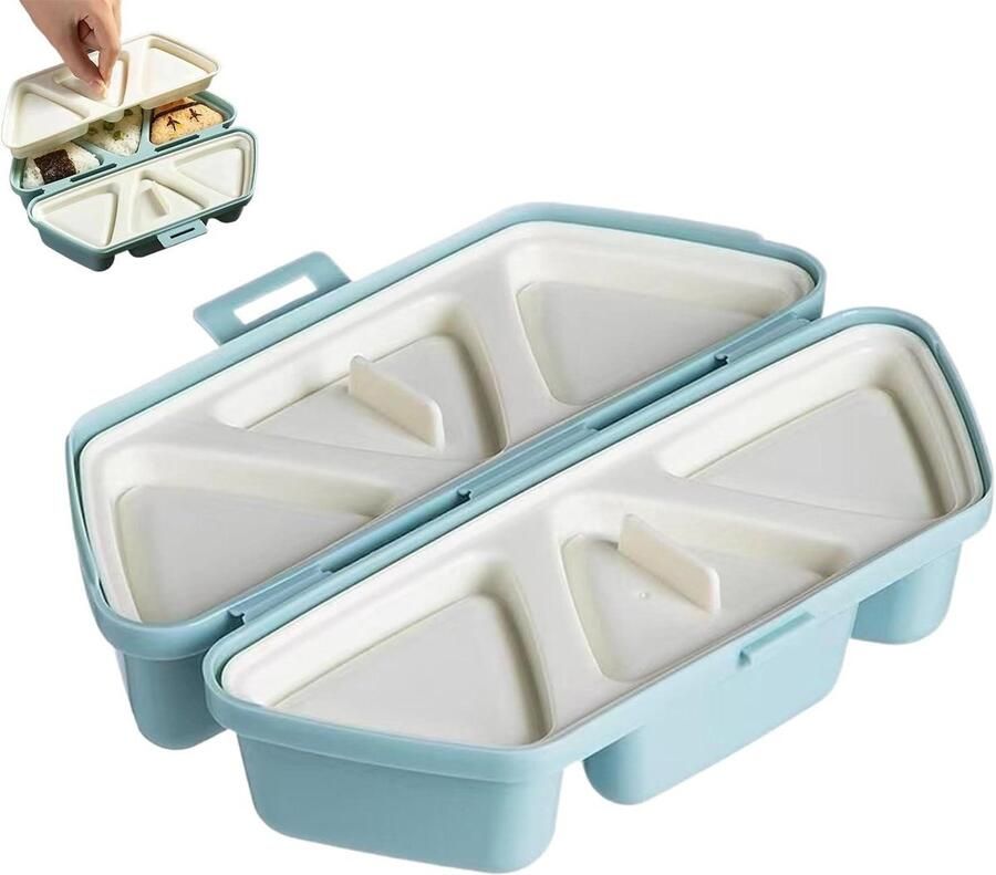 Rijstbalvorm Sushi maker Maaltijden bereiden Antiaanbaklaag 6 bakjes Hemelsblauw