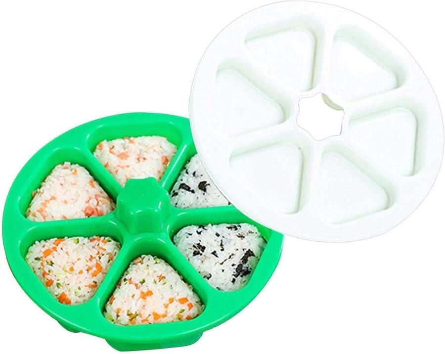Rijstbalvorm Sushi Maker Zelf Rijstballen Maken Antiaanbaklaag 6 Holtes Standaard