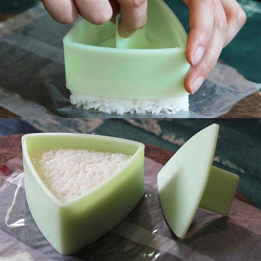 Rijstbalvorm Sushi mal Lunch maken Anti-aanbaklaag 8.5 x 8.5 cm Lichtgroen