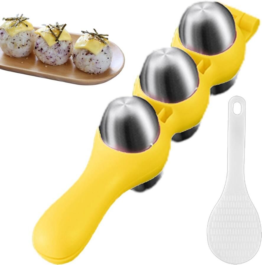 Rijstbalvorm Sushi mal Thuis koken Roestvrij staal 18 cm Geel en roze