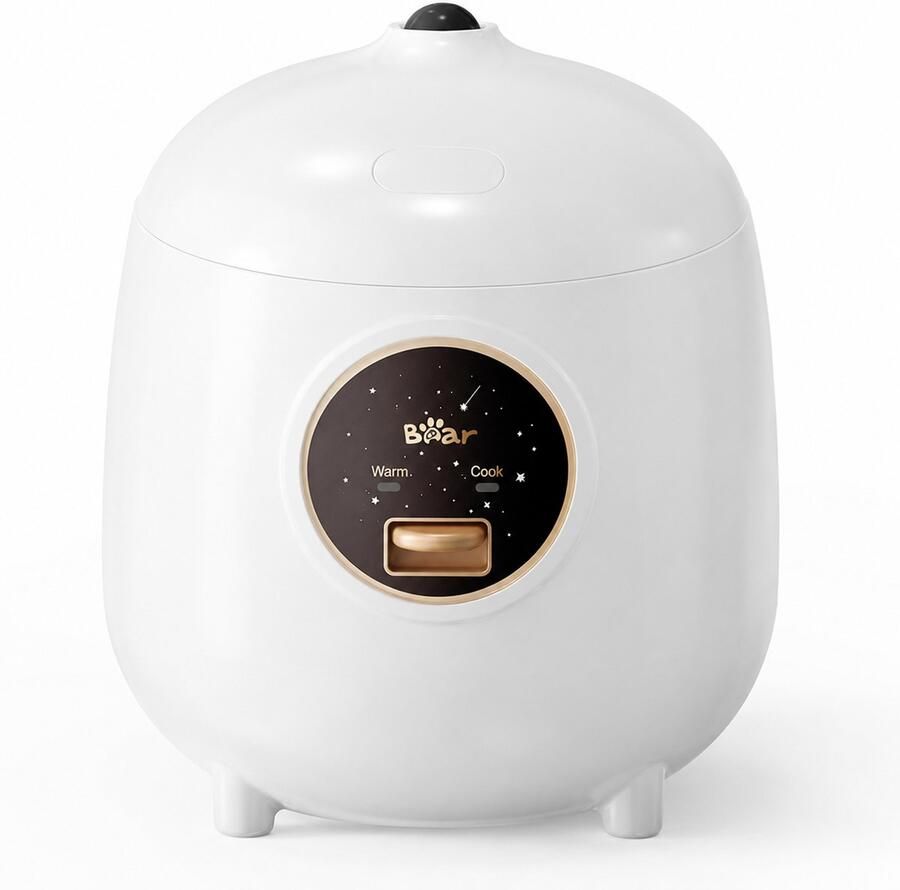 Rijstkoker 1 2 Liter – Compact Mini Model – Warmhoudfunctie – Antiaanbak Binnenpan – Overkookbeveiliging – 200W Wit
