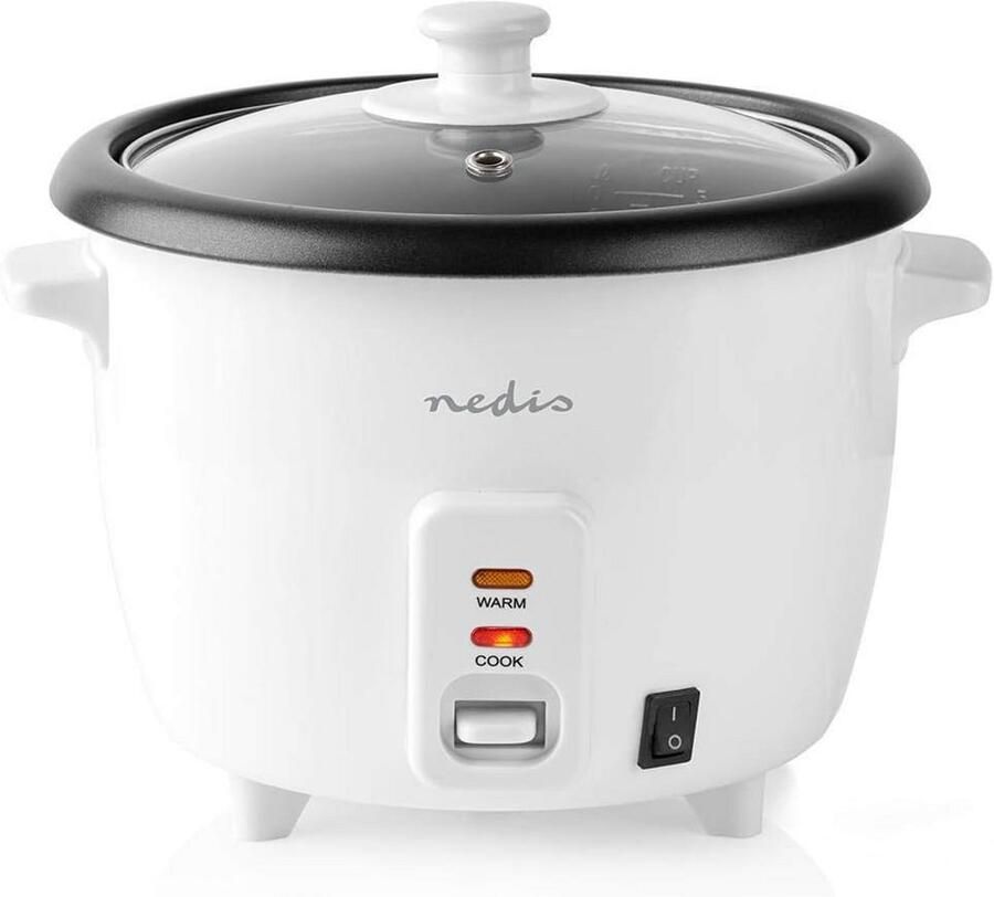 Rijstkoker 1 liter – 400 W – Anti-aanbaklaag – Verwisselbare binnenpan – Automatisch uitschakelen – Warmhoudfunctie – Stoommandje – Glazen deksel