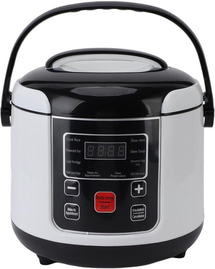 Rijstkoker 12V Auto 2L Draagbare Non-stick Kleine Reisrijstkoker met Voedselstoommand Warmhoudfunctie 24 Uur Reservering voor Het Koken van Soep Rijst Stoofschotels