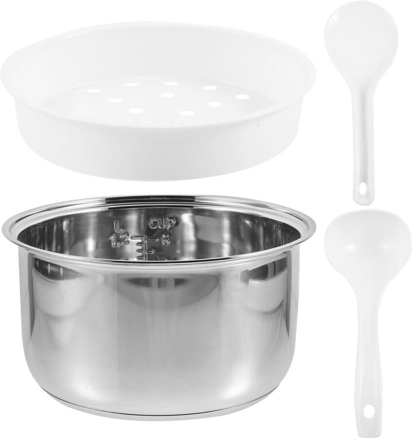 Rijstkoker 3L Vervangende binnenpan RVS Perfecte warmteverdeling ShopVlot
