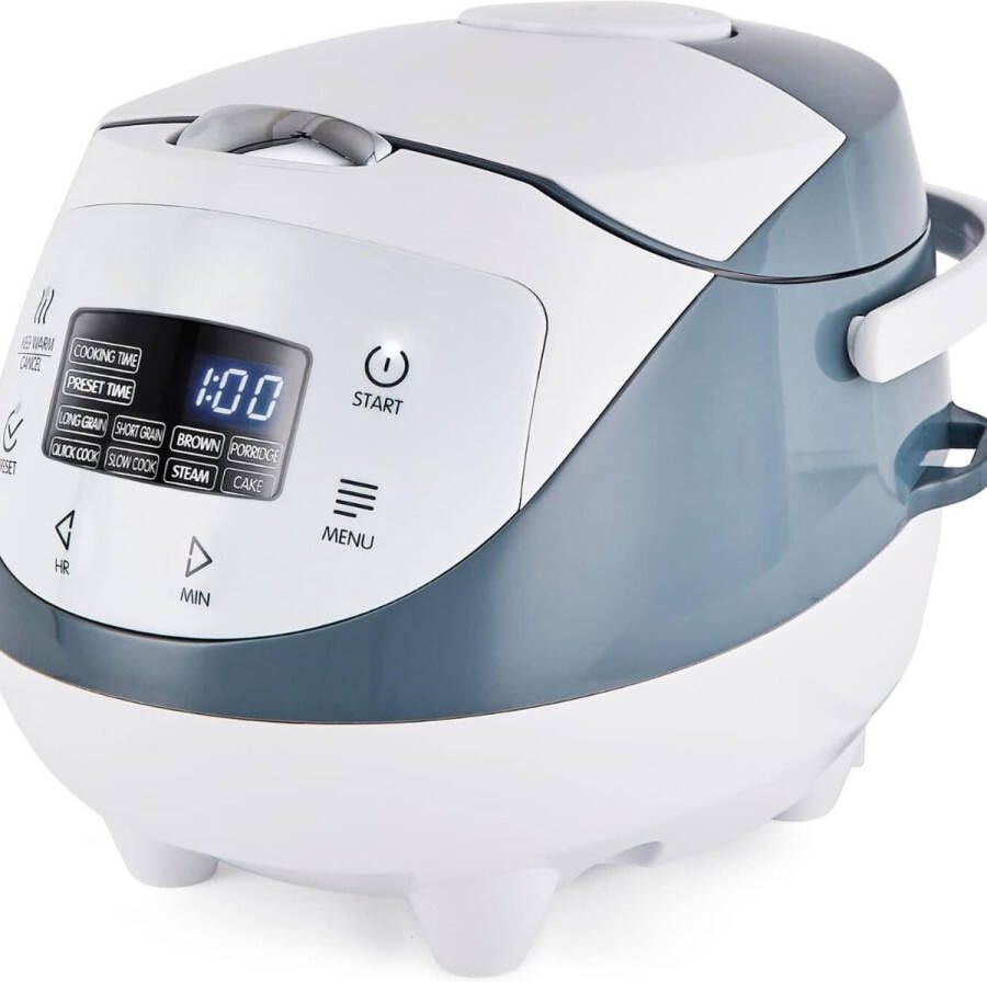 Rijstkoker Advanced Fuzzy Logic Mini Keramische Kom 4 programma's Wit Grijs