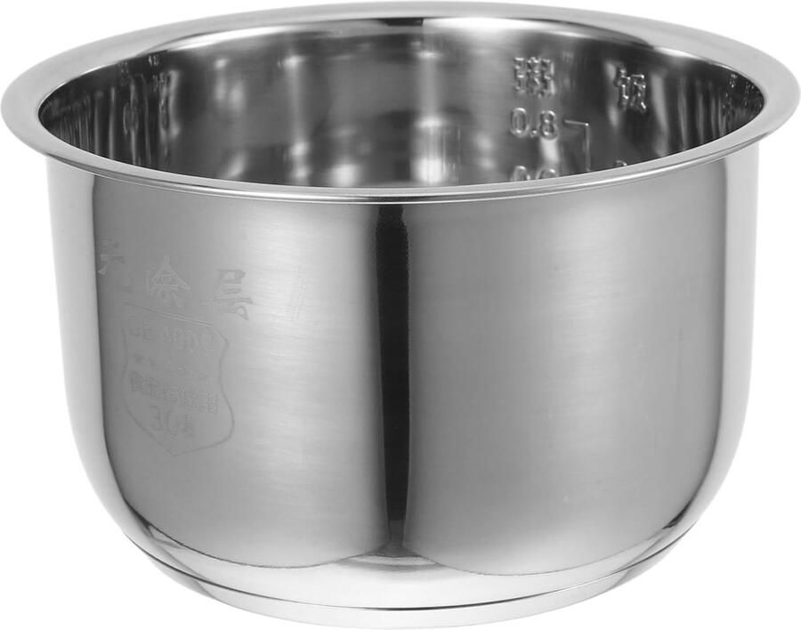 Rijstkoker Binnenpan Reserve Binnenpot Gelijkmatig Koken Roestvrij Staal 18 cm Diameter Zilver