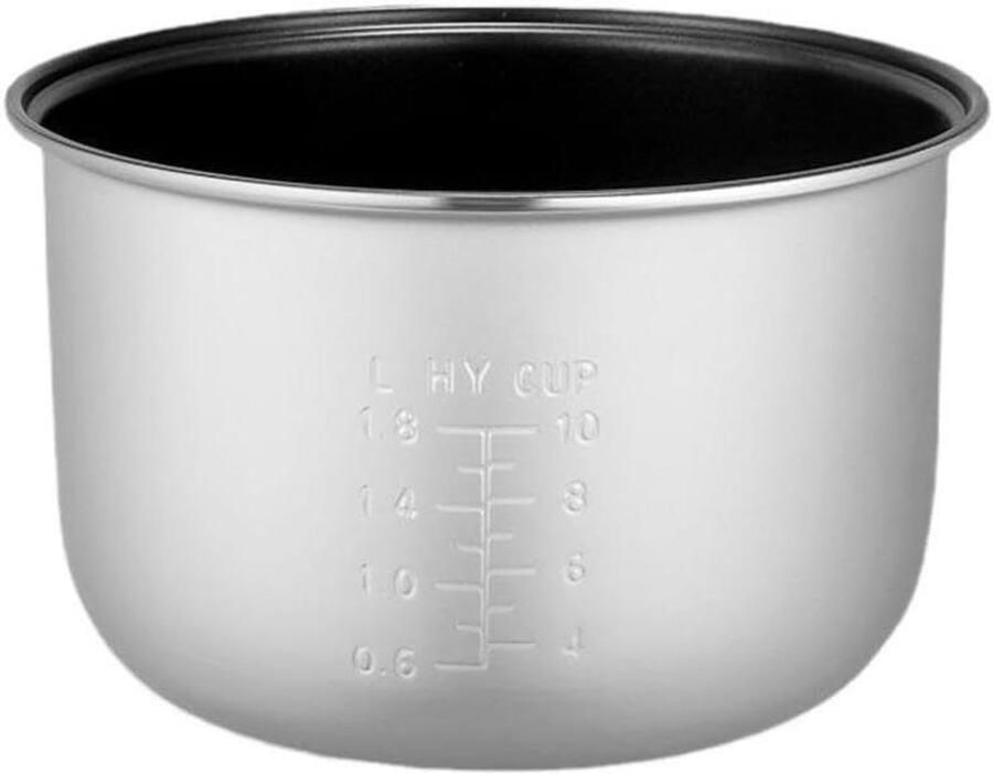 Rijstkoker Binnenpan Reservepan Kookpot Maaltijden Bereiden Efficiënte Warmteverdeling 4L Grijs