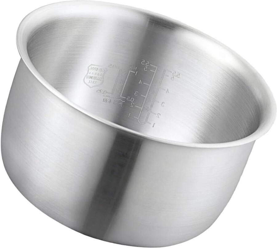 Rijstkoker Binnenpan Vervangende Kom Rijst Koken Verdikt Naadloos Ontwerp 3 Liter Roestvrij Staal