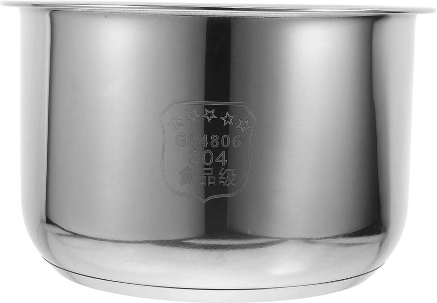 Rijstkoker Binnenpan Vervangingspot Rvs Dagelijks Koken Anti-aanbak Laag 3 Liter Capaciteit Zilver