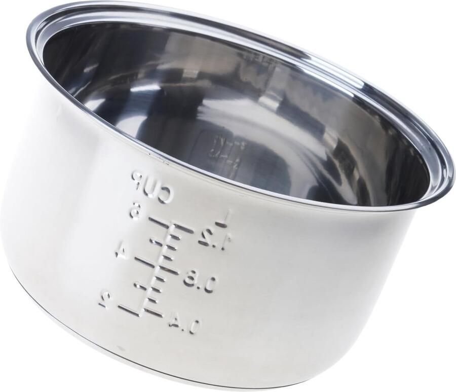 Rijstkoker Binnenpot Vervangende Kom Gezond Koken Voedselkwaliteit RVS 3 Liter Zilver