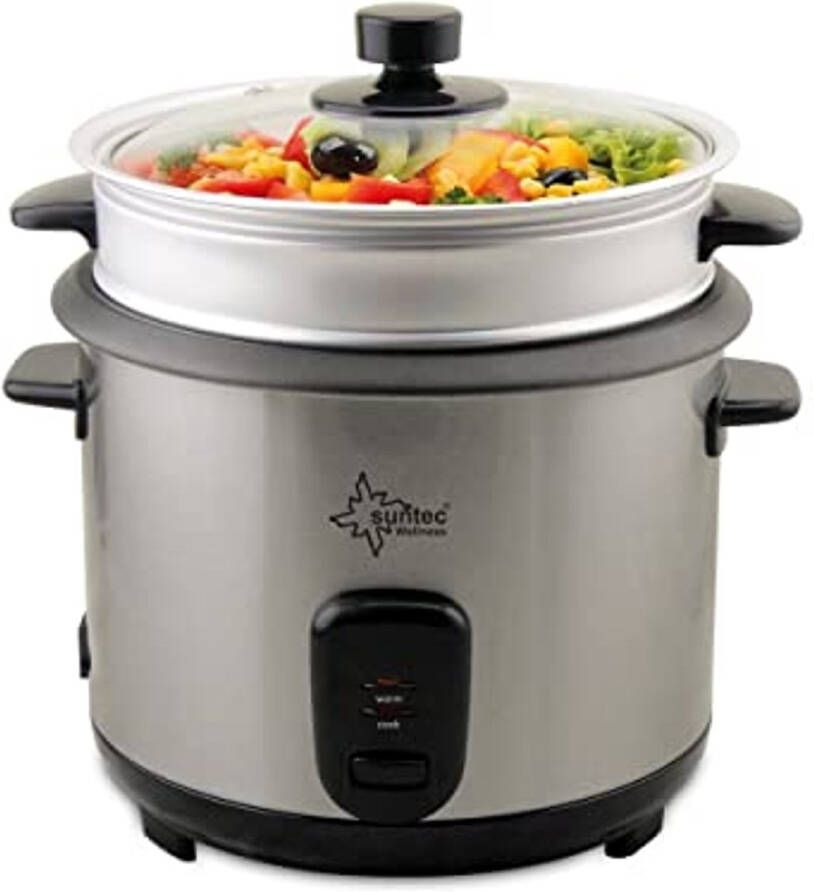 Rijstkoker en Stoompan 2-in-1 – Roestvrijstalen Kookpan met Antiaanbaklaag – Warmhoudfunctie en Praktische Accessoires