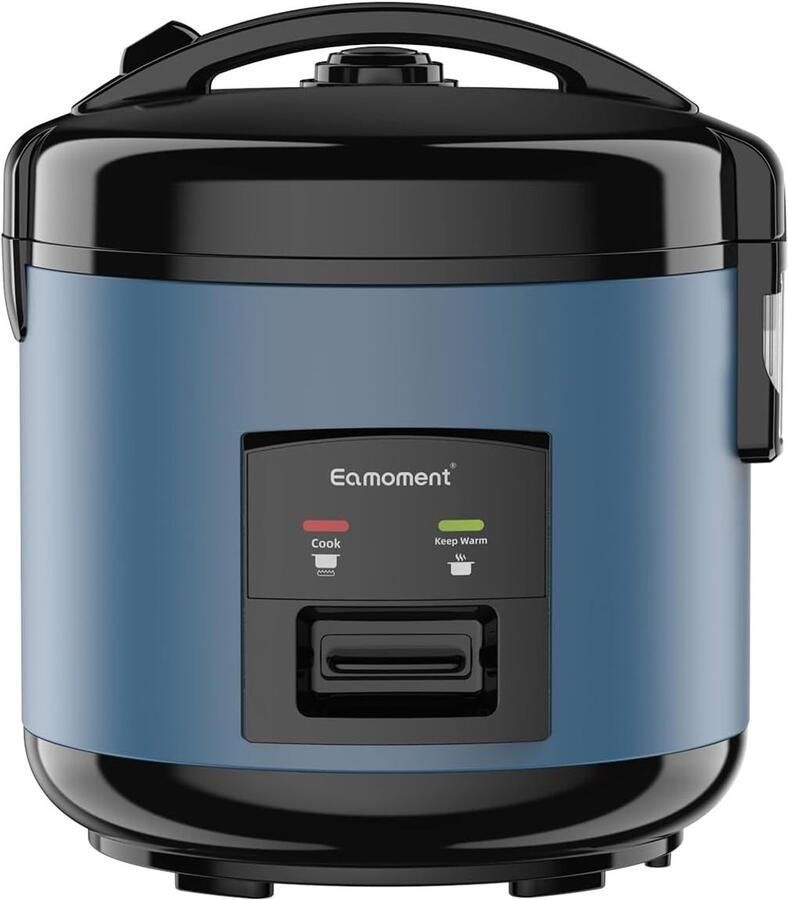 Rijstkoker en Stoompan Blauw Snel Koken zonder Aanbranden Compact en Gebruiksvriendelijk Voor 1-5 Personen