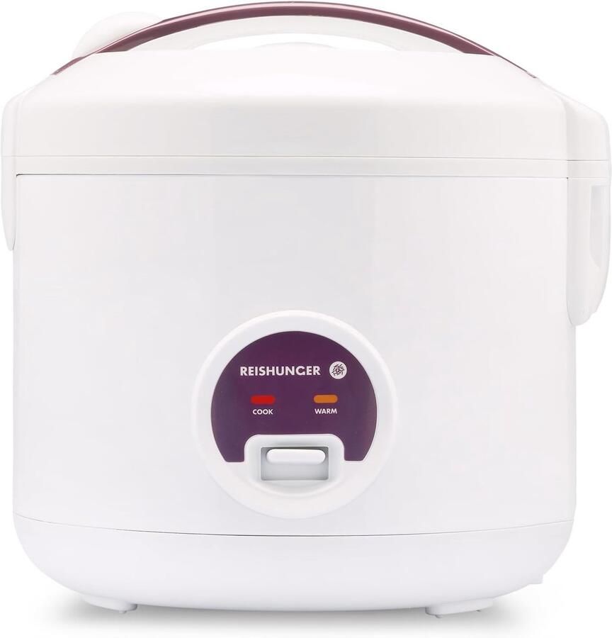 Rijstkoker en Stoompan met Keramische Coating 1 8L voor tot 10 Porties Incl. Warmhoudfunctie Stoominzet Lepel en Maatbeker